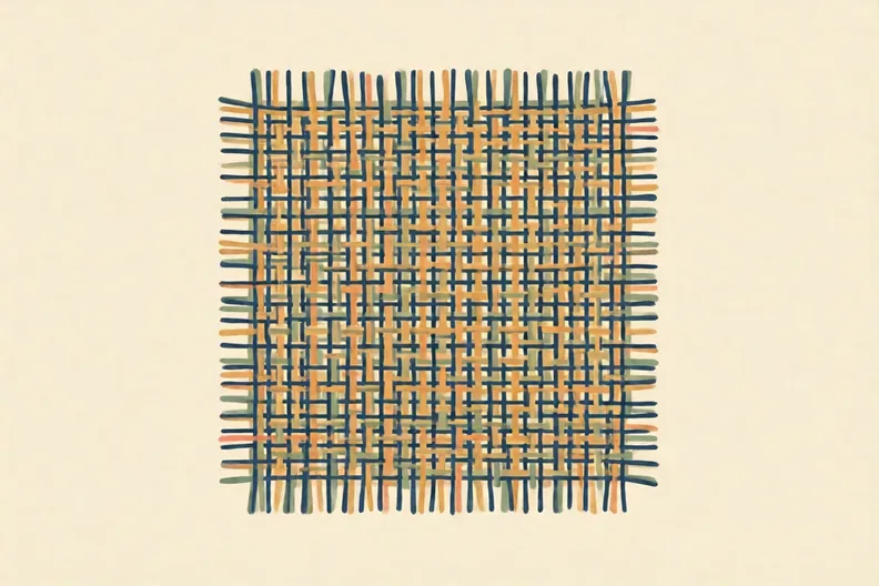 A close-up square of rough open-weave hessian with no gaps