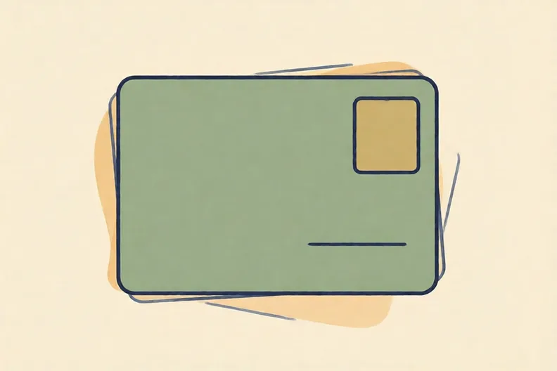 A plain paper record card with one small empty box at its side