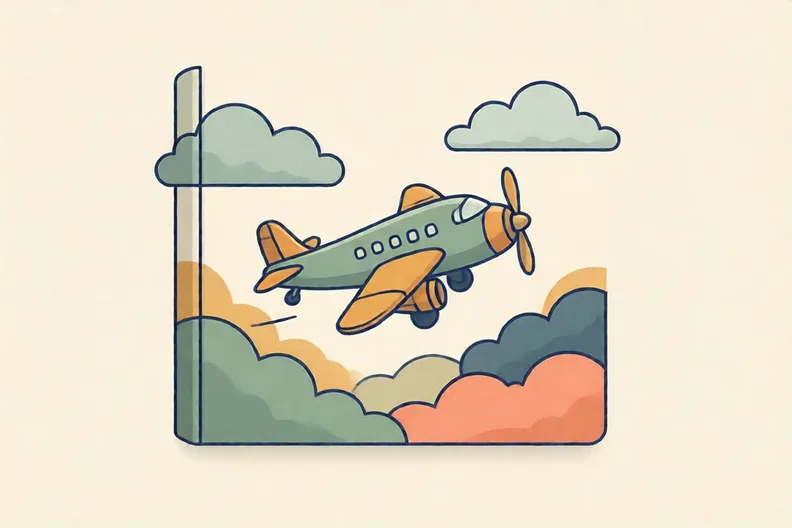 A book cover with a toy plane and clouds
