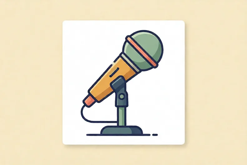 A microphone on a stand against a plain white background.