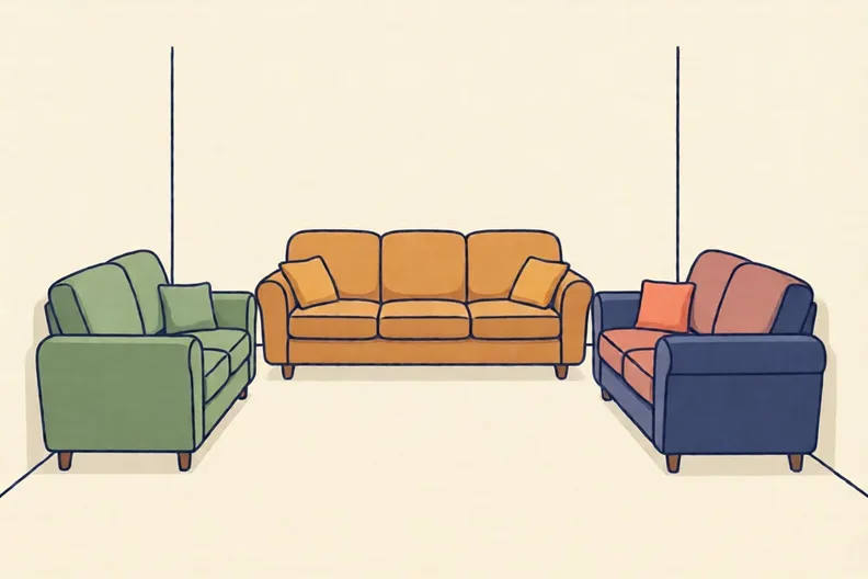 A clear floor in a living room with the furniture pushed back to the walls